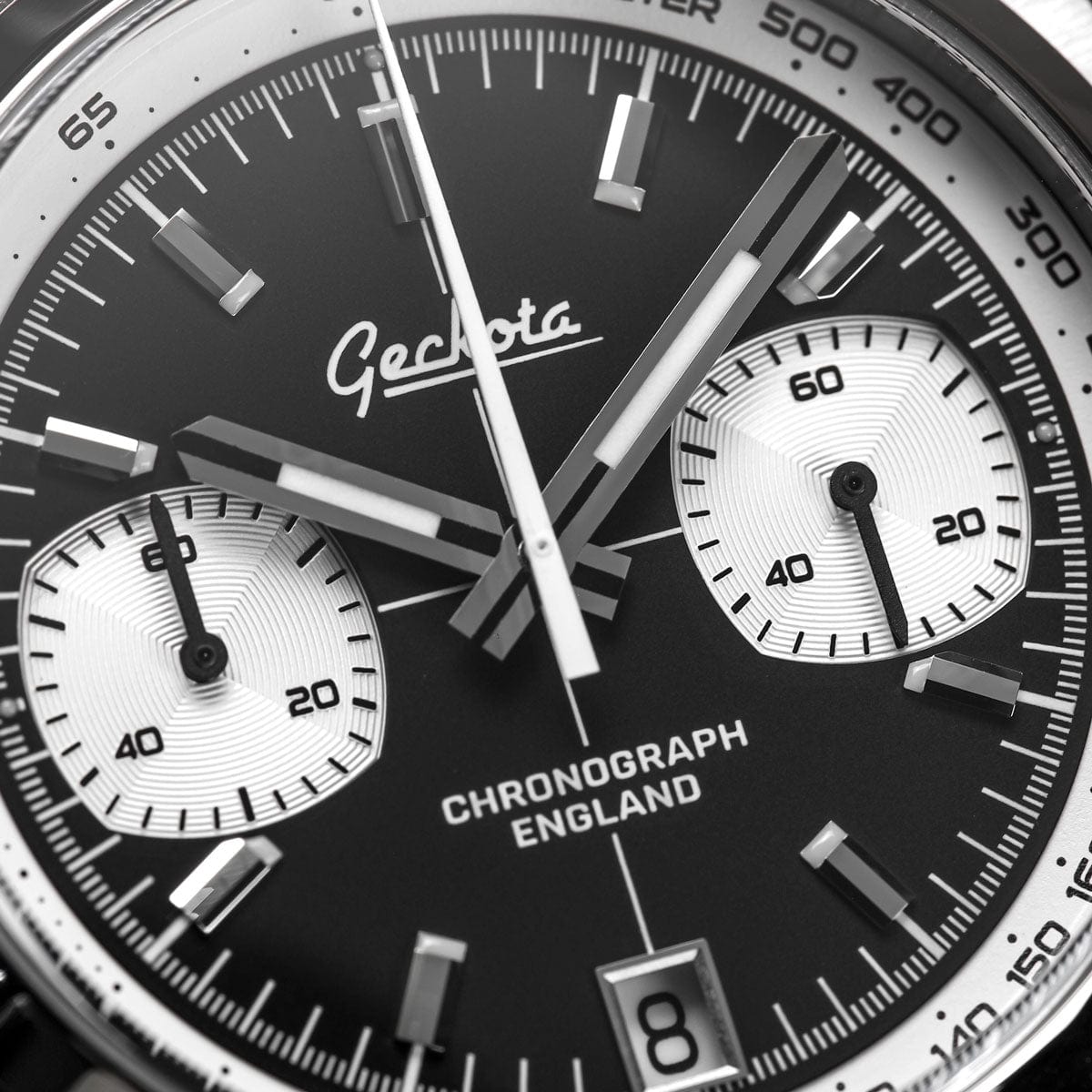 Geckota Chronotimer Racing Chronograph Watch Classic Reverse Panda - LIKE NEW