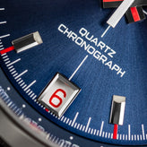 Geckota Chronotimer Racing Chronograph Watch Blue Sunburst Dial TP-369-3 - NEARLY NEW