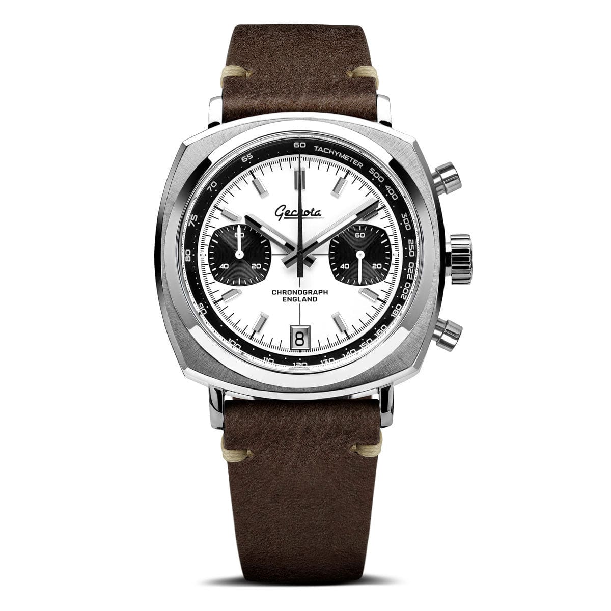 Geckota Chronotimer Racing Chronograph Watch White Dial Classic Panda VS-369-2 - NEARLY NEW