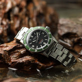 Geckota Ocean-Scout Dive Watch - Emerald Green - Berwick Stainless Steel Strap