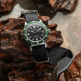 Geckota Ocean-Scout Dive watch - Emerald Green - Black Nylon Strap