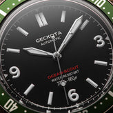 Geckota Ocean-Scout Dive Watch - Emerald Green - Grey Suede Stanway Strap