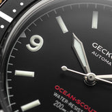 Geckota Ocean-Scout Dive Watch - Raven Black - Grey Suede Stanway Strap