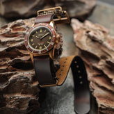 Geckota Ocean-Scout Dive Watch - Sienna Brown - Gold