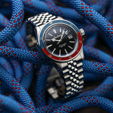 Geckota Sea Hunter Automatic Diver's Watch - Blue / Red - NEARLY NEW