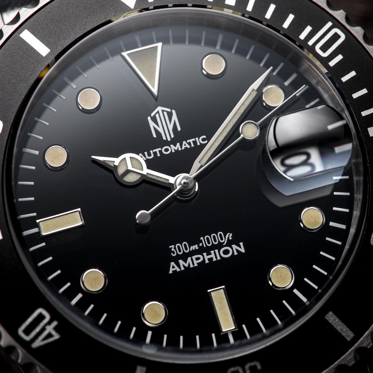 NTH Amphion Dive Watch - Onyx Black - Ridge Nylon - WatchGecko Exclusive
