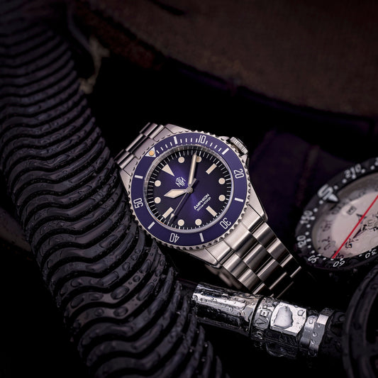 NTH Amphion Midnight Blue No Date - 3 Link Bracelet