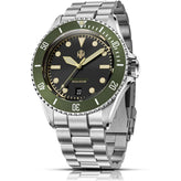 NTH Barracuda Vintage Green With Date - 3 Link Bracelet