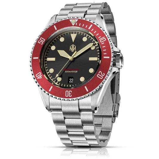 NTH Barracuda Vintage Red With Date - 3 Link Bracelet