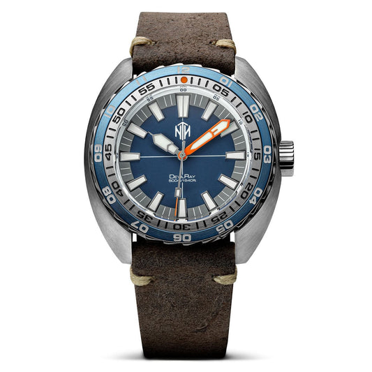 NTH DevilRay Dive Watch - Blue - Leather Strap - WatchGecko Exclusive