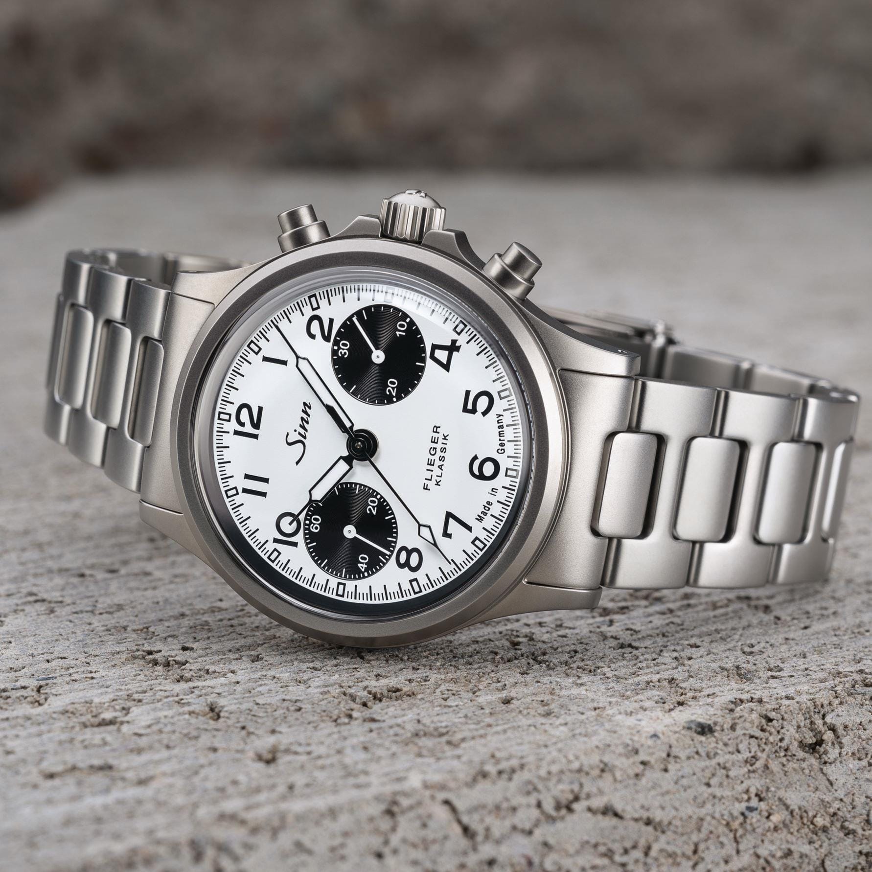 Sinn 356 PILOT Classic White Solid Bracelet WatchGecko