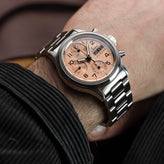 Sinn 356 Sa Pilot II Automatic Chronograph Watch - Salmon Dial - Solid Bracelet - LIKE NEW