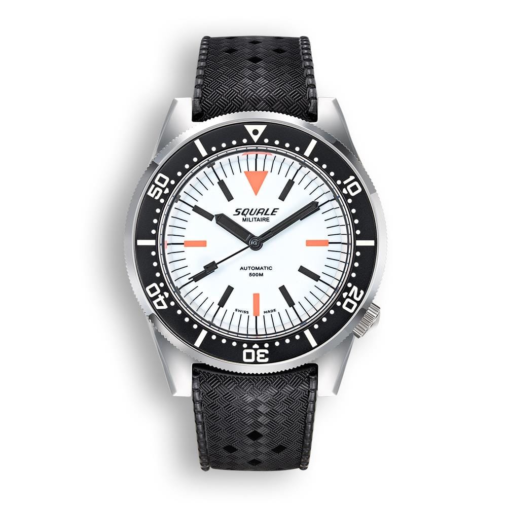 Squale 1521 Full Luminous Militaire- Black Rubber Strap