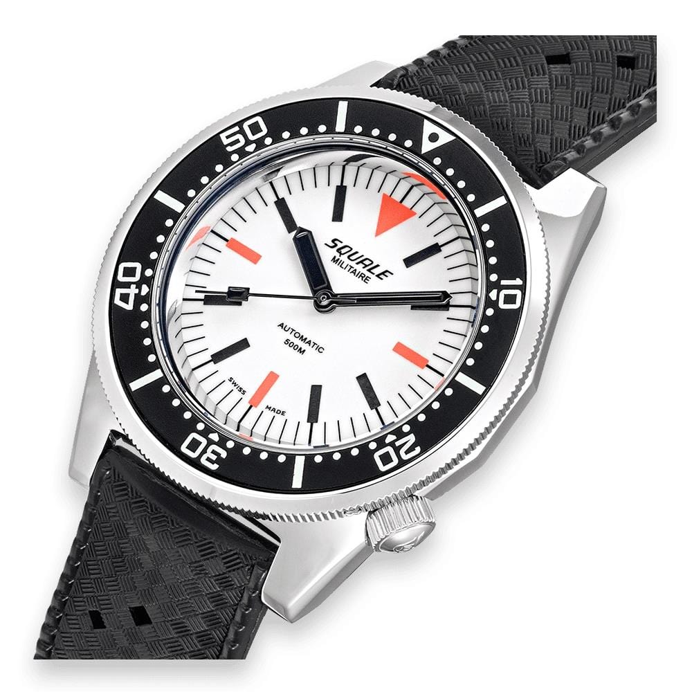 Squale 1521 Full Luminous Militaire- Black Rubber Strap