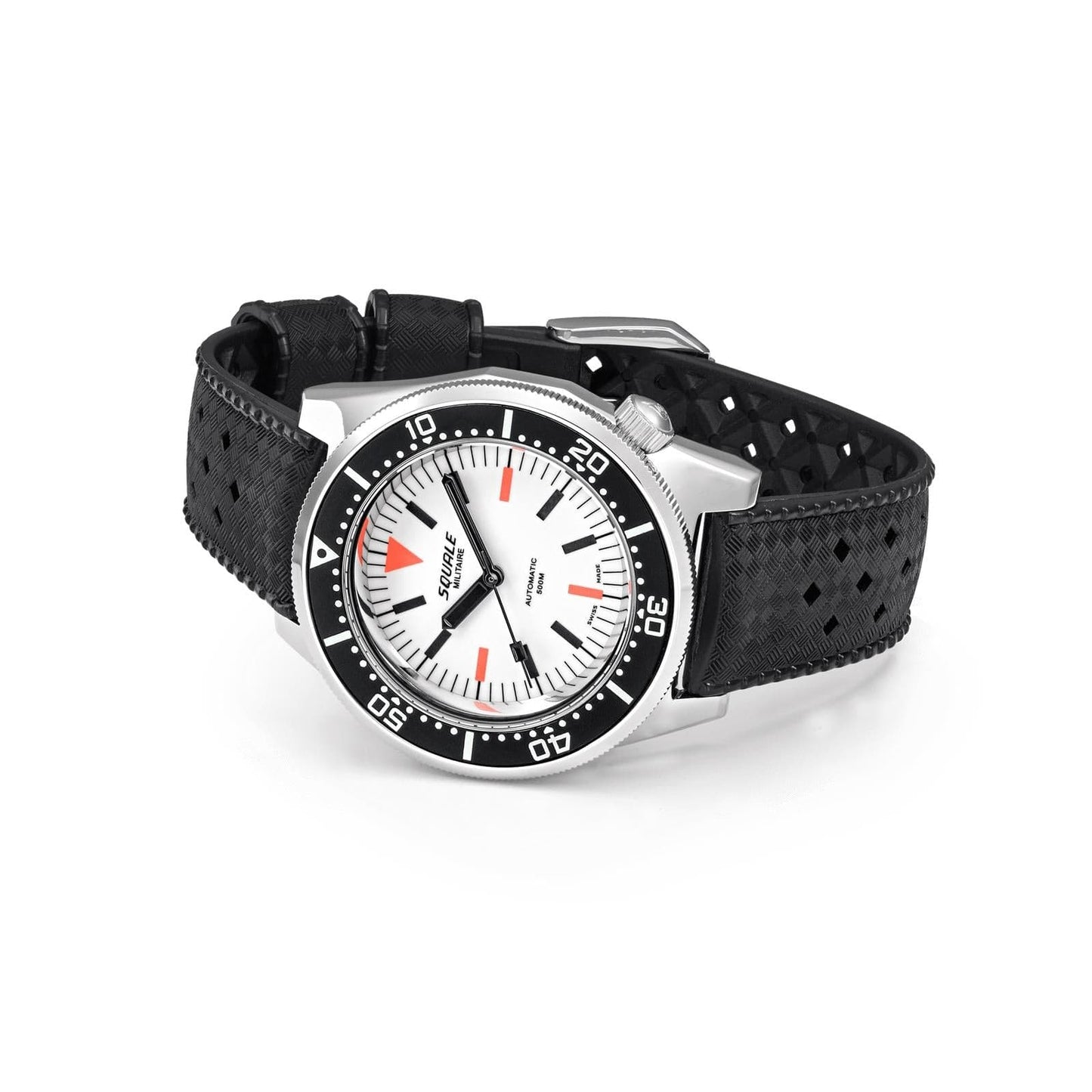 Squale 1521 Full Luminous Militaire- Black Rubber Strap