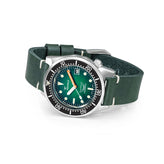 Squale 1521 Swiss Made Divers Watch - Green Dial - Leather Strap