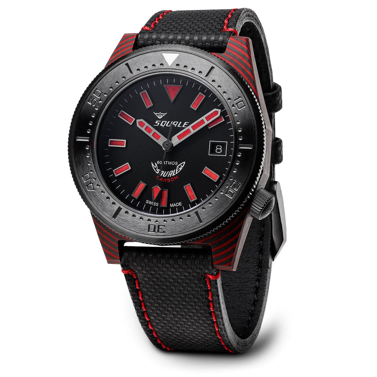 Squale T-183 Red Carbon Fibre Swiss Made Diver's Watch