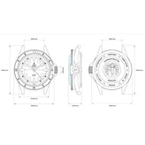 YEMA Superman Maxi Dial - Steel Bezel - Blue Dial - 39mm YSUP21B39-GMS Technical Drawing