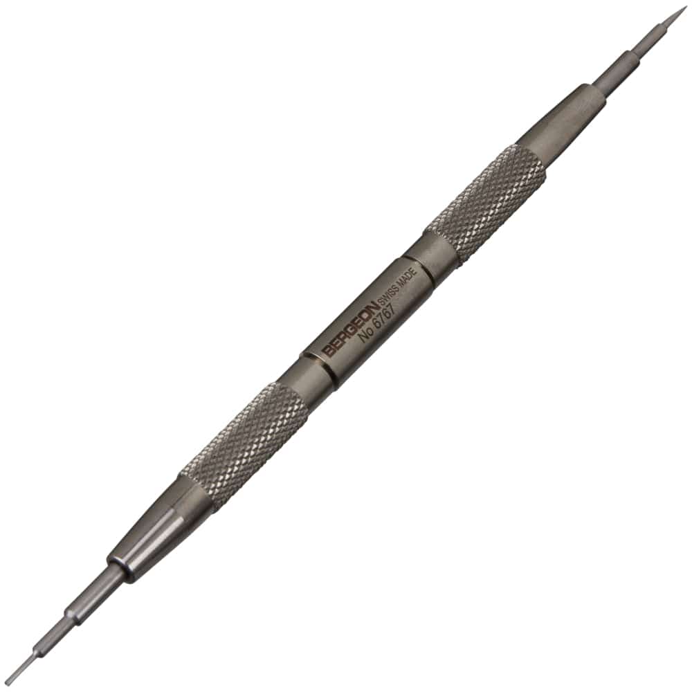 Bergeon 6767-F Horloge Spring Bar Tool - Lange RVS Handvat met Vervangbare Schroef In Fijn Tool End, Zilver, Schaufel: 1,2 mm, Klassiek : Bergeon Bergeon 6767-F Horloge Spring Bar Tool - Lange RVS Handvat met Vervangbare Schroef In Fijn Tool End, Zilver, Schaufel: 1,2 mm, Klassiek : Bergeon