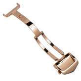 Stainless Steel Deployment Buckle for Leather Watch Straps - Rose Gold