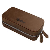 WatchGecko 2 Piece Leather Watch Case - Tan Crazy Horse