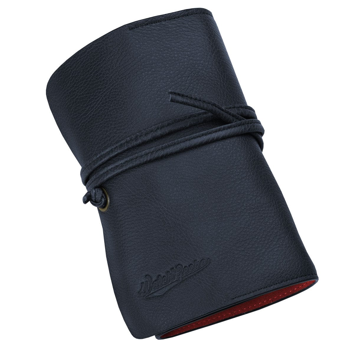 WatchGecko Genuine Leather Rectangular Watch Roll - Blue / Red
