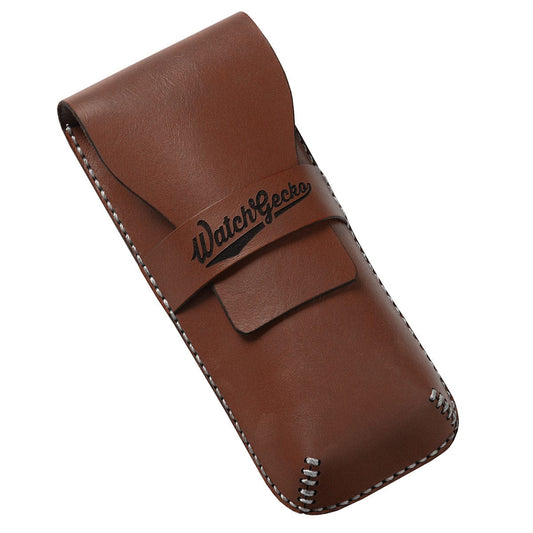 WatchGecko Handmade Artisan Leather Watch Case - Dark Brown