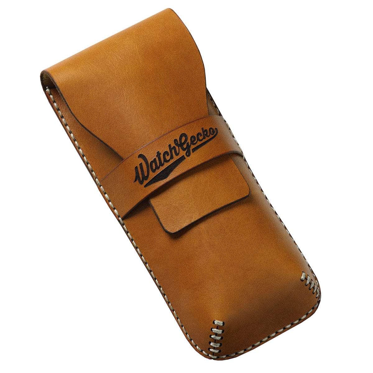 WatchGecko Handmade Artisan Leather Watch Case - Honey Brown