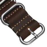 ZULUDIVER Crazy Horse Pull-Up Leather ZULU Watch Strap - Chestnut Brown
