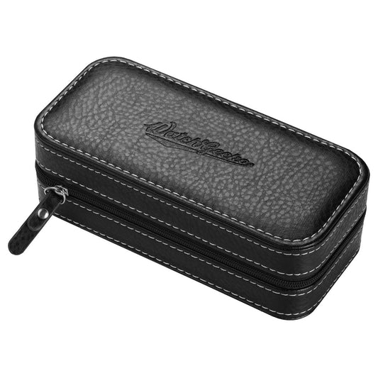 WatchGecko 2 Piece Soft Touch Padded Watch Case - Black