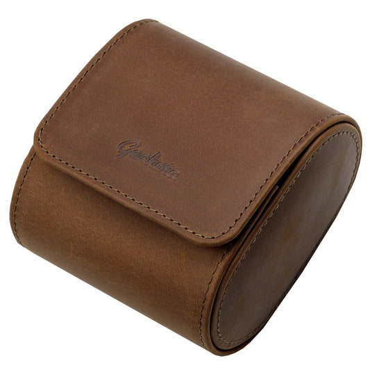 Geckota Genuine Leather Watch Box - Tan Crazy Horse