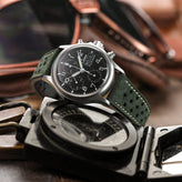 Beaufort Racing Conceria Opera Suede Perforated Watch Strap - Dark Brown