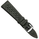 Beaufort Racing Conceria Opera Suede Perforated Watch Strap - Forest Green