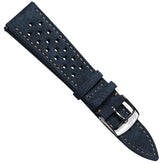 Beaufort Racing Conceria Opera Suede Perforated Watch Strap - Midnight Blue