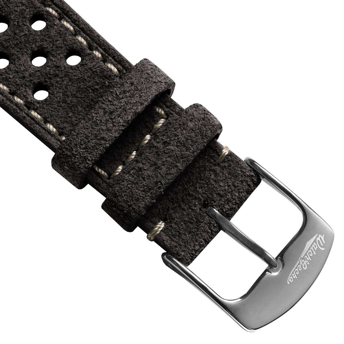 Beaufort Racing Conceria Opera Suede Perforated Watch Strap - Taupe