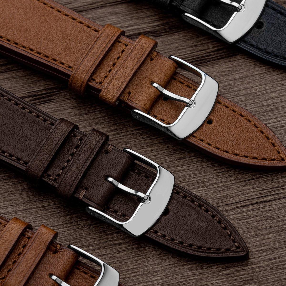 Beswick Novonappa Leather Watch Strap - Black