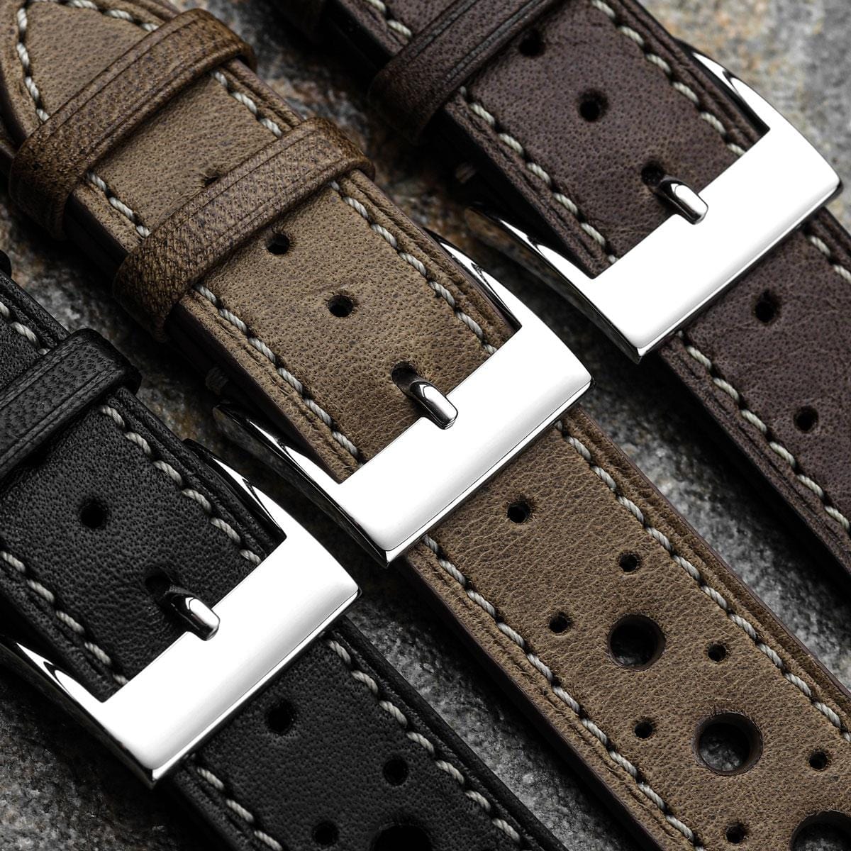 Boutsen Cavallo Racing Handmade Leather Watch Strap - Black | WatchGecko