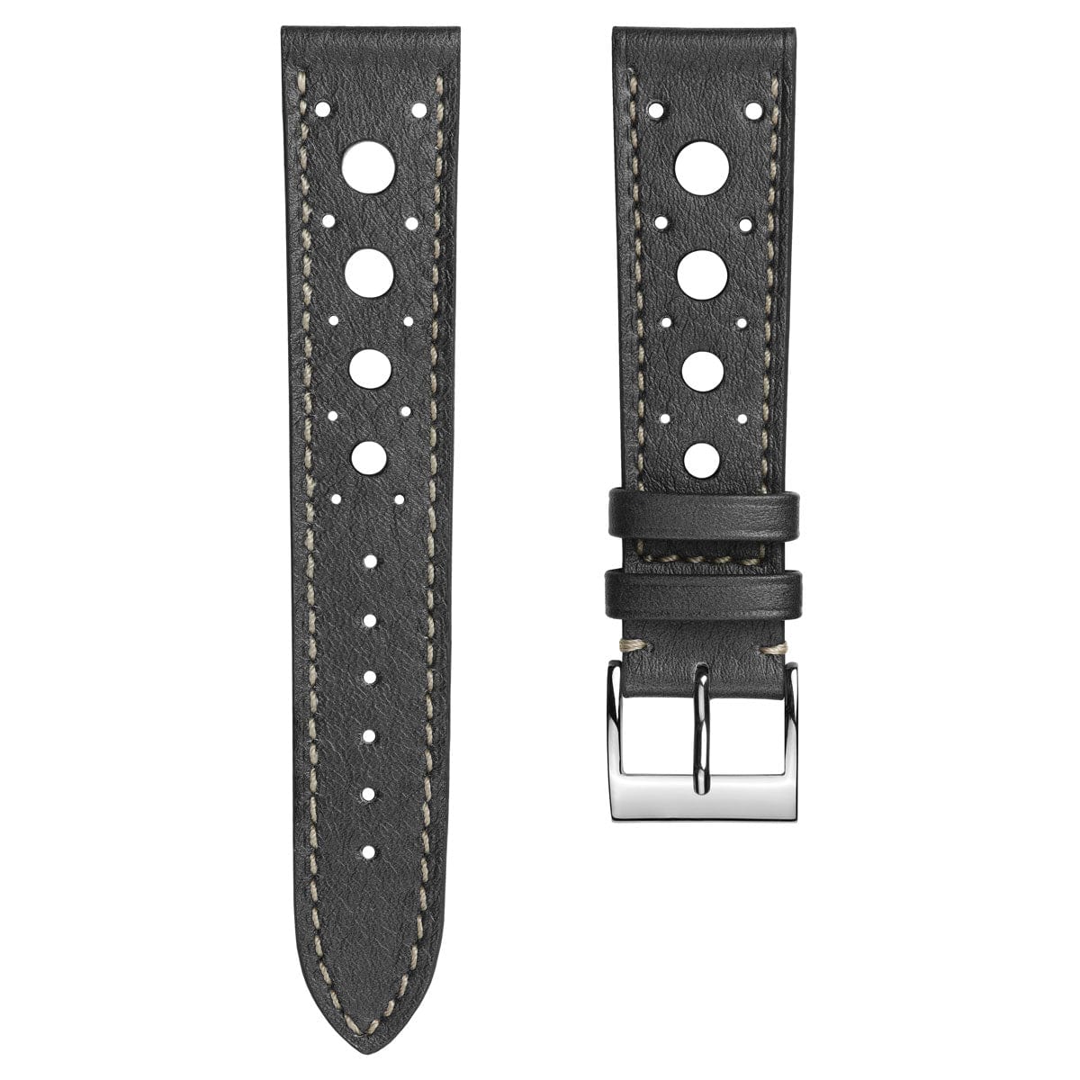 Boutsen Racing Handmade Leather Watch Strap - Platinum