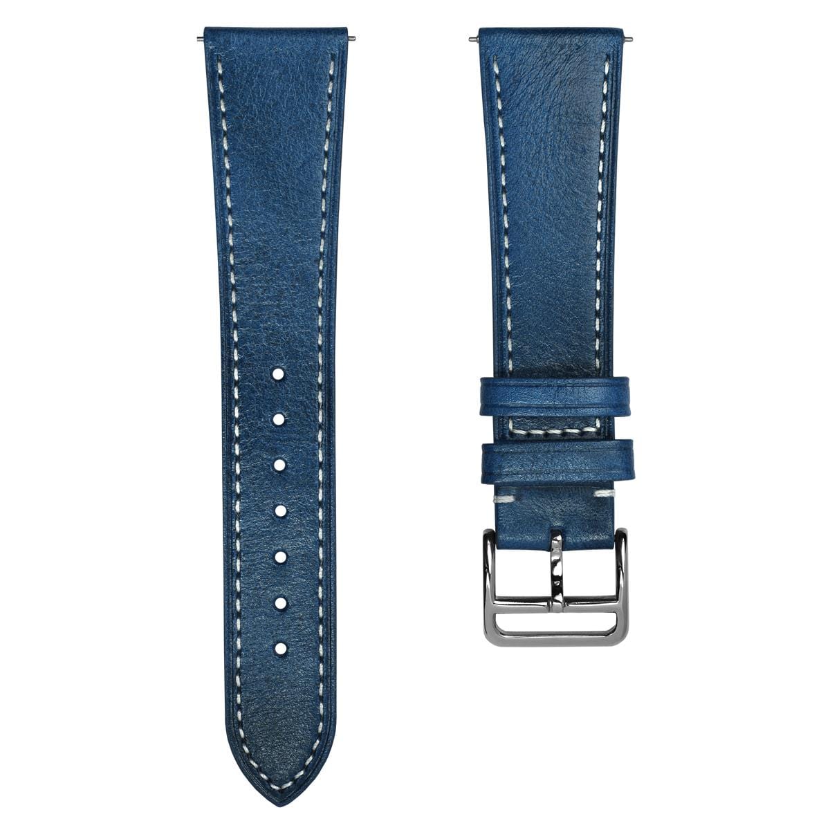 Brixham Special Buckle Classic Leather Watch Strap - Blue