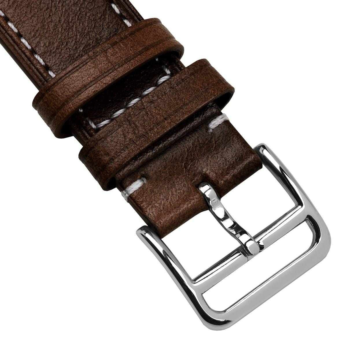 Brixham Special Buckle Classic Leather Watch Strap - Brown