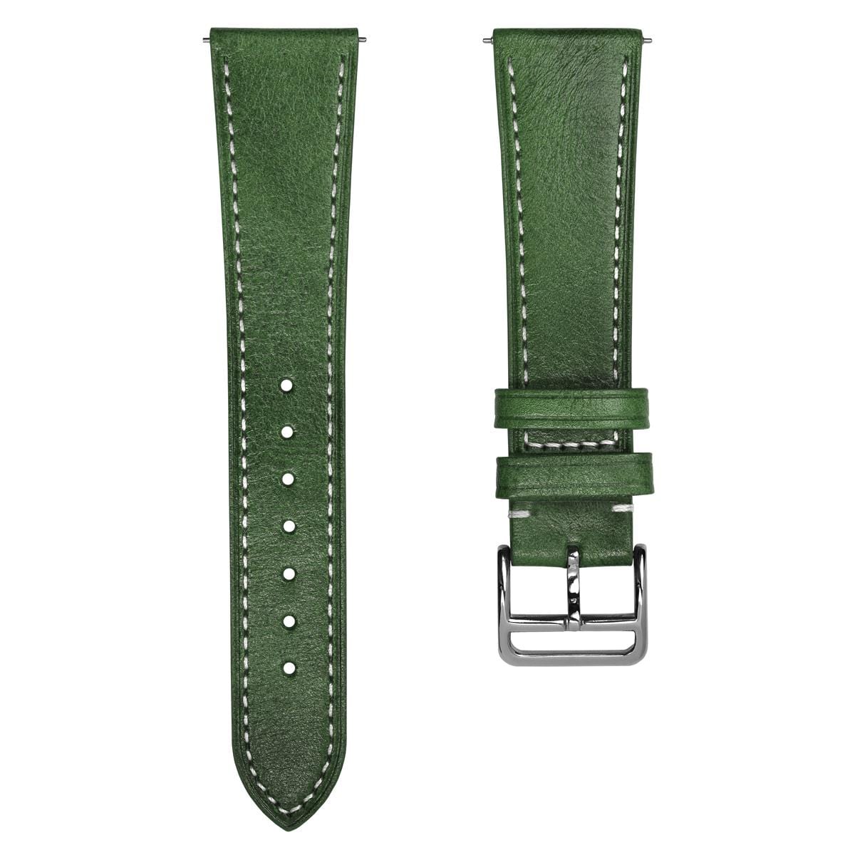 Brixham Special Buckle Classic Leather Watch Strap - Green
