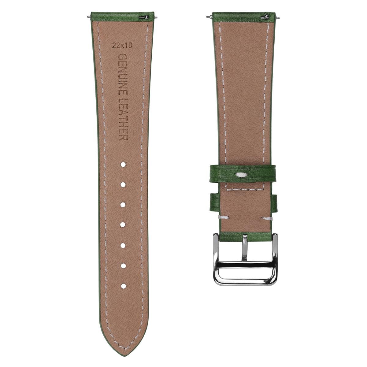 Brixham Special Buckle Classic Leather Watch Strap - Green