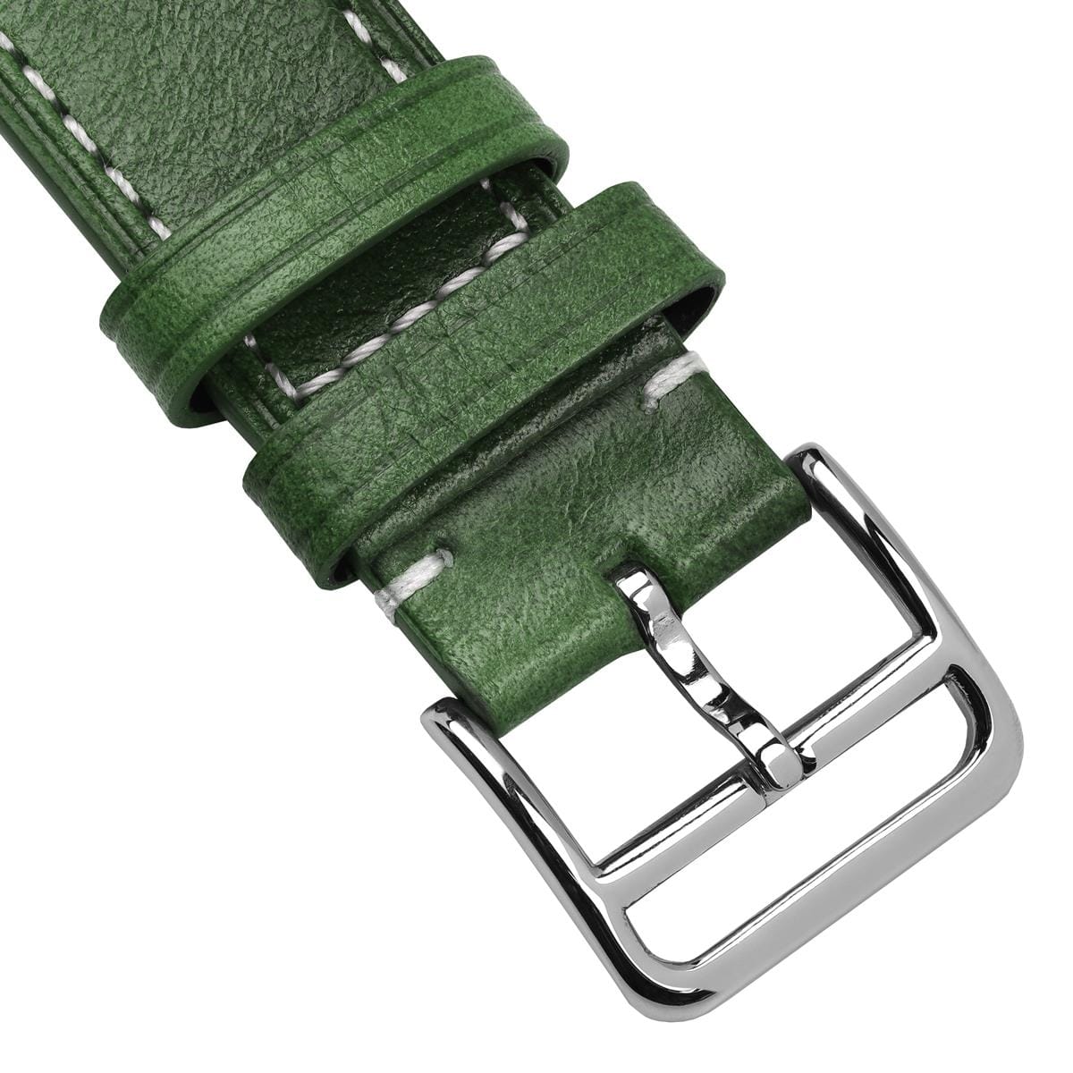 Brixham Special Buckle Classic Leather Watch Strap - Green