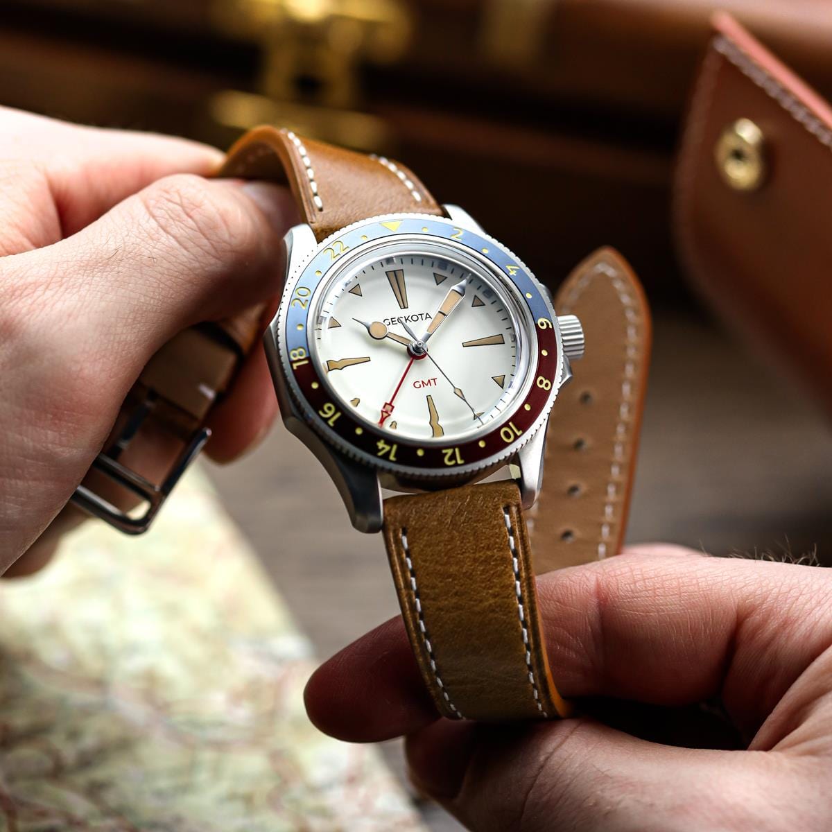 Brixham Special Buckle Classic Leather Watch Strap Tan