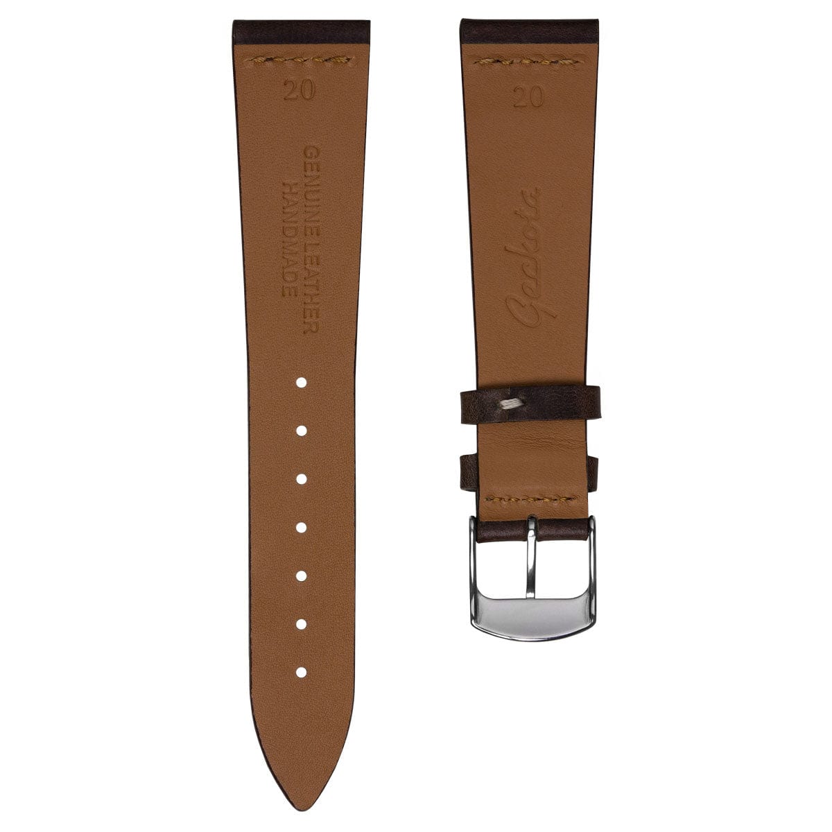 Clanville Vintage Horween Chromexcel Leather Dress Watch Strap - Chocolate Brown