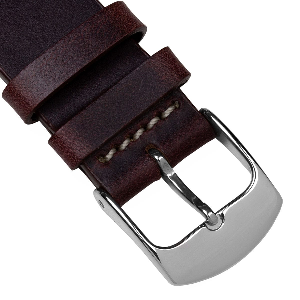 Clanville Vintage Horween Chromexcel Leather Dress Watch Strap - Conker Brown