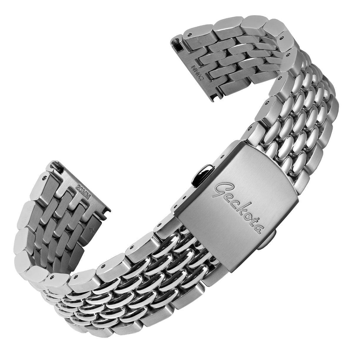 Old Stock Classic Beads of Rice Premium Watch Strap - Silver