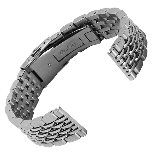 Old Stock Classic Beads of Rice Premium Watch Strap - Silver