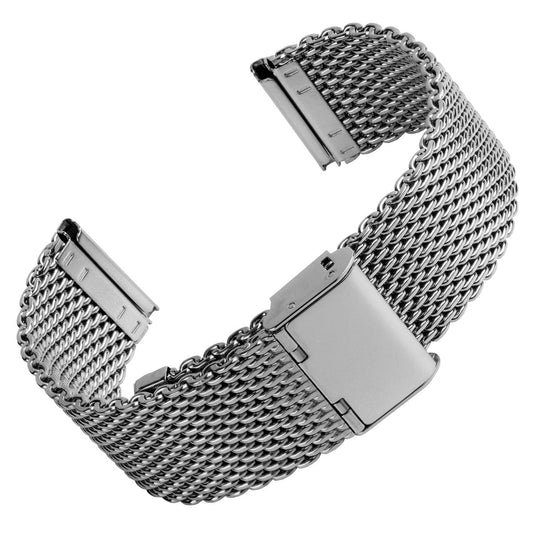 Classic Style Stainless Steel Milanese Mesh Watch Strap - Polished