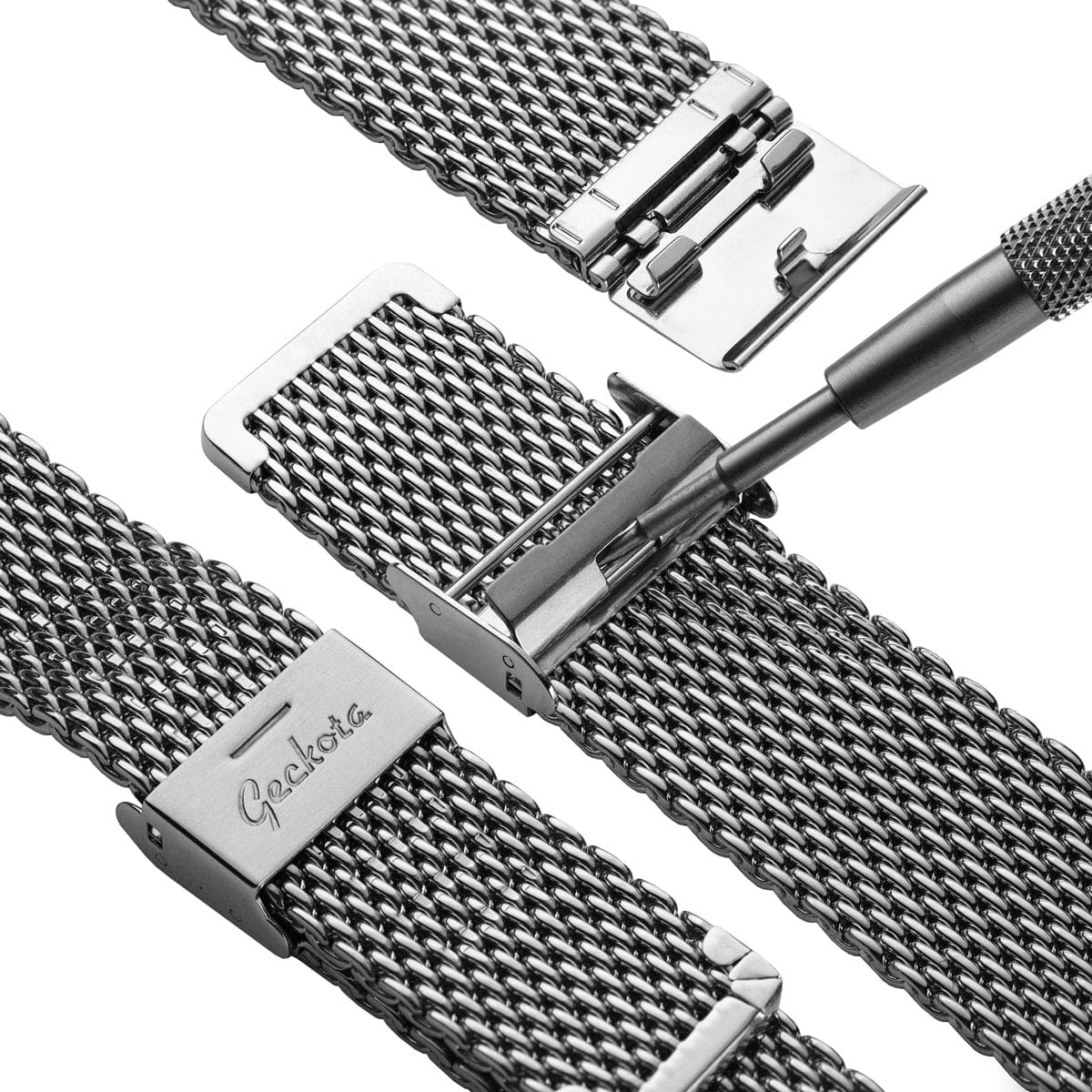 Classic Style Stainless Steel Milanese Mesh Watch Strap - Satin